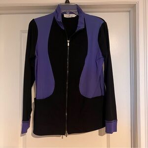 Bugatchi Black blue purple zip up Sports Jacket Size medium M